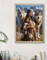 Preview: Diamond Painting Indianische Frau mit seinen Wölfen